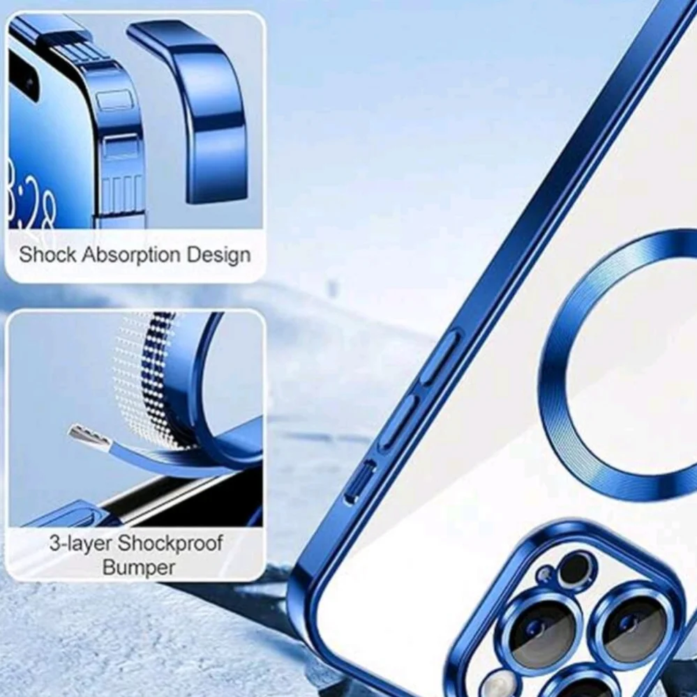 CLEARANCE‼️iPhone 14 Pro Max Magnetic Contrast Frame Clear Phone Case